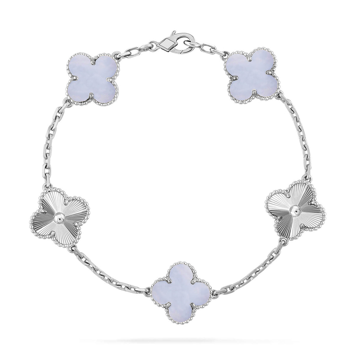[⭐Glow Muse] CLOVER 5 MOTIF PURPLE CHALCEDONY BRACELET COLLECTION