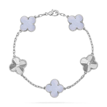 [⭐Glow Muse] CLOVER 5 MOTIF PURPLE CHALCEDONY BRACELET COLLECTION