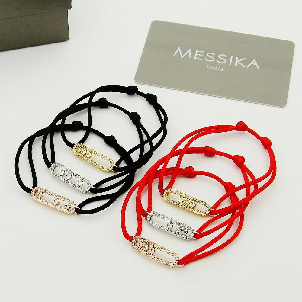 [Glow Muse]Messika Care(s) pink cord pavé bracelet