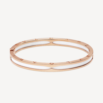 [Glow Muse]ZERO 1 PINK GOLD WITH WHITE CERAMIC BRACELET