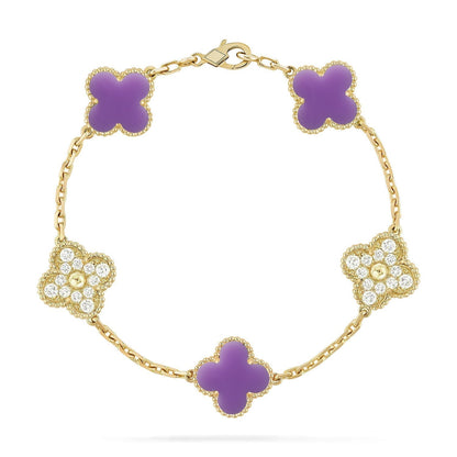 [⭐Glow Muse]CLOVER 5 MOTIF LIGHT PURPLE BRACELET COLLECTION