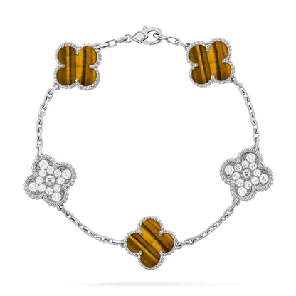 [⭐Glow Muse] CLOVER 5 MOTIFS TIGER EYE BRACELET COLLECTION