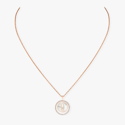 [Glow Muse]Demo MOVE 1 DIAMOND WHITE MOTHER OF PEARL PINK GOLD DIAMOND NECKLACE