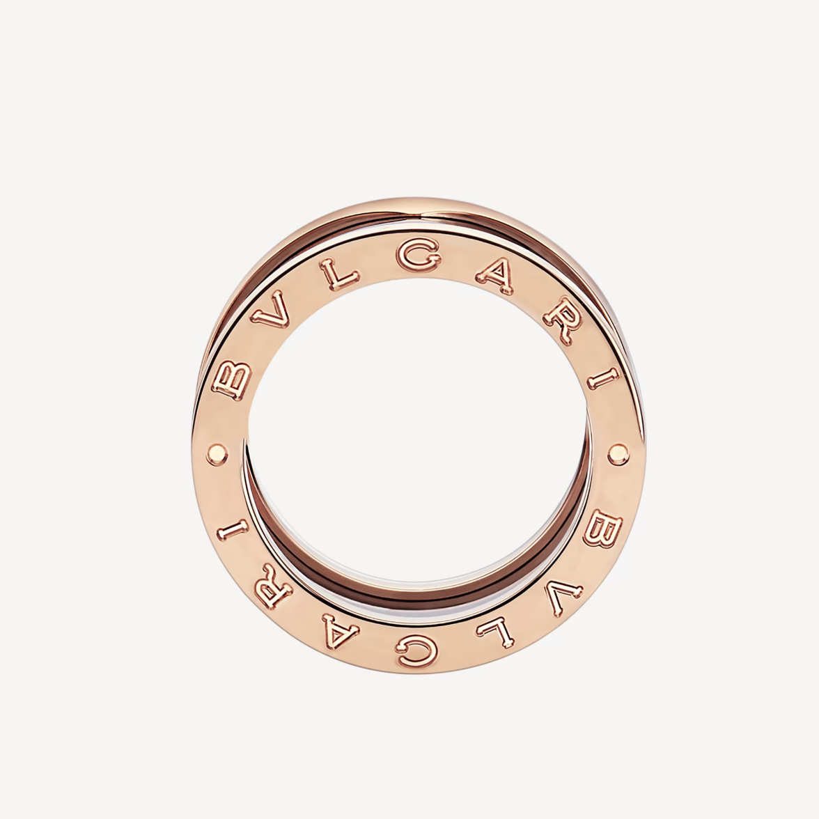 [Glow Muse]ZERO 1 FOUR-BAND LOOPS AND BLACK CERAMIC SPIRAL PINK GOLD RING