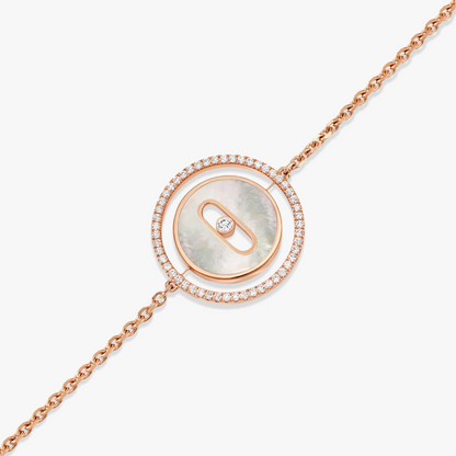 [Glow Muse]Demo MOVE WHITE MOTHER OF PEARL PINK GOLD DIAMOND BRACELET