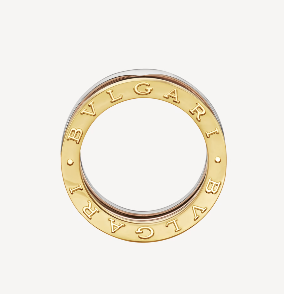 [Glow Muse]ZERO 1 THREE-BAND ROSE WHITE AND YELLOW RING