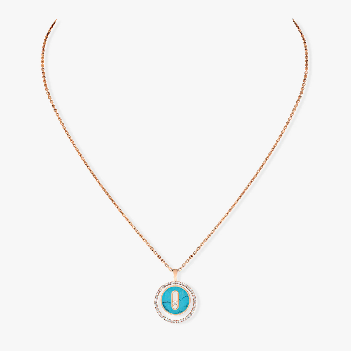 [Glow Muse]Demo MOVE 1 DIAMOND TURQUOISE PINK GOLD DIAMOND NECKLACE