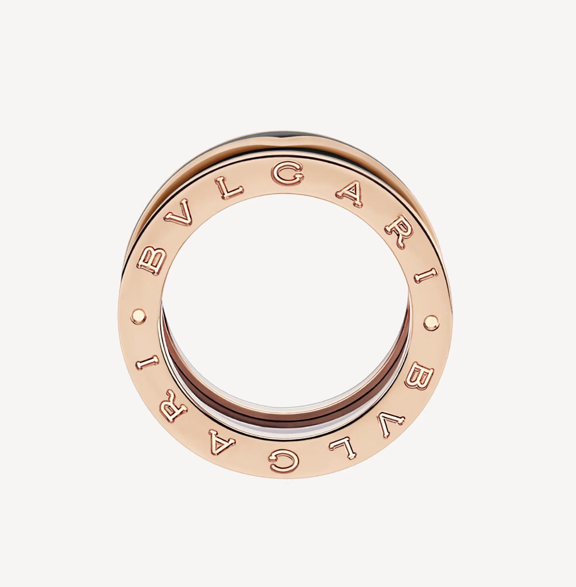 [Glow Muse]ZERO 1 TWO-BAND WITH MATTE BLACK CERAMIC PINK GOLD RING