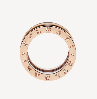 [Glow Muse]ZERO 1 TWO-BAND WITH MATTE BLACK CERAMIC PINK GOLD RING