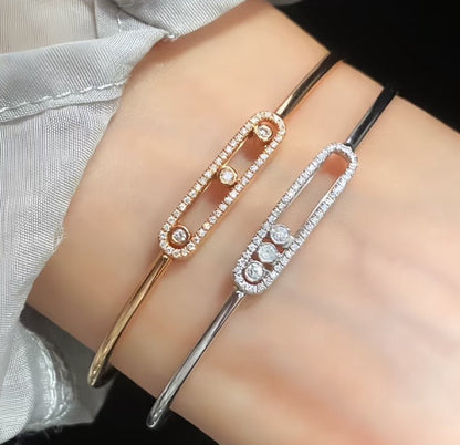 [Glow Muse]Move Pavé Diamond Bangle Bracelet M