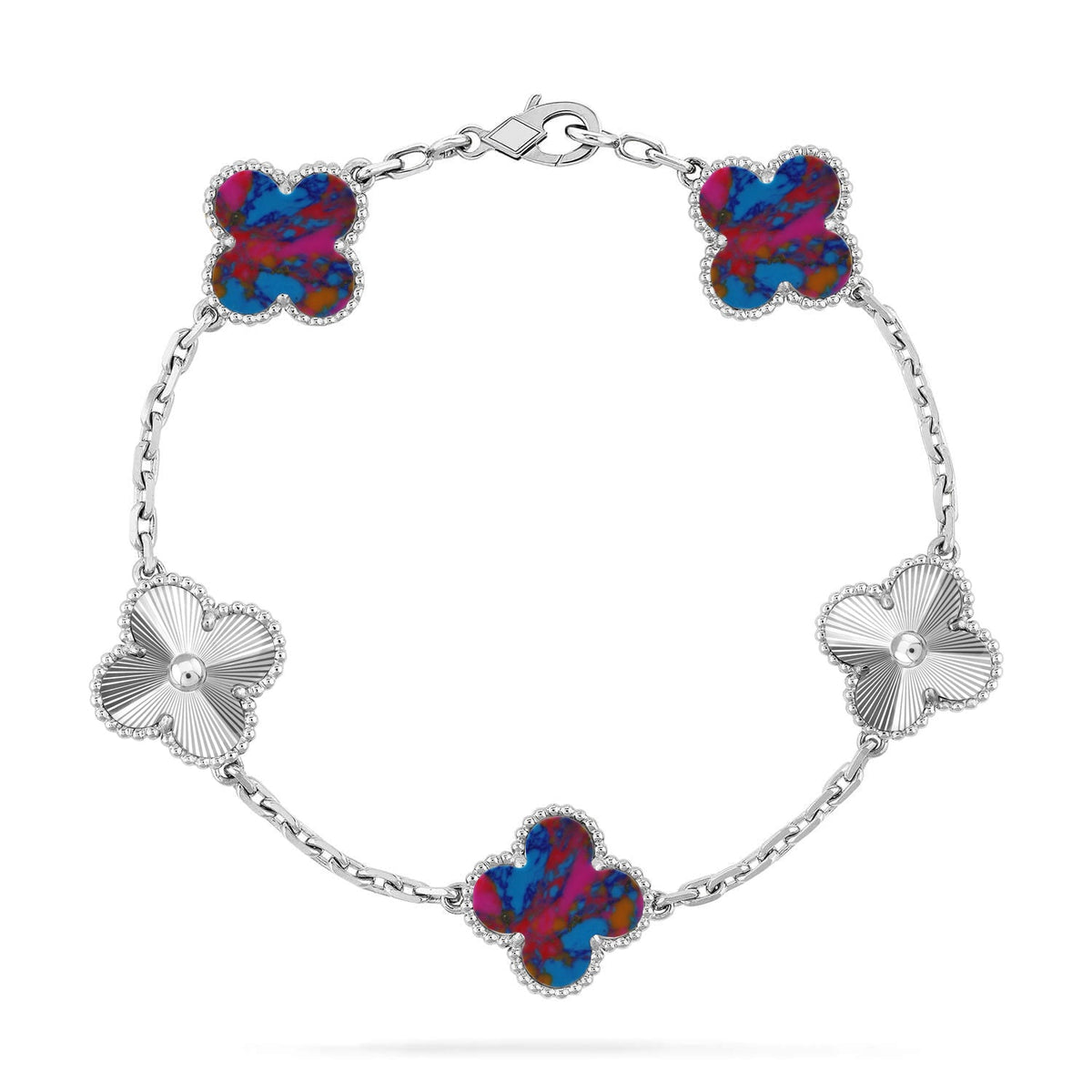 [⭐Glow Muse]CLOVER 5 MOTIF COLOR GEMSTONES BRACELET COLLECTION
