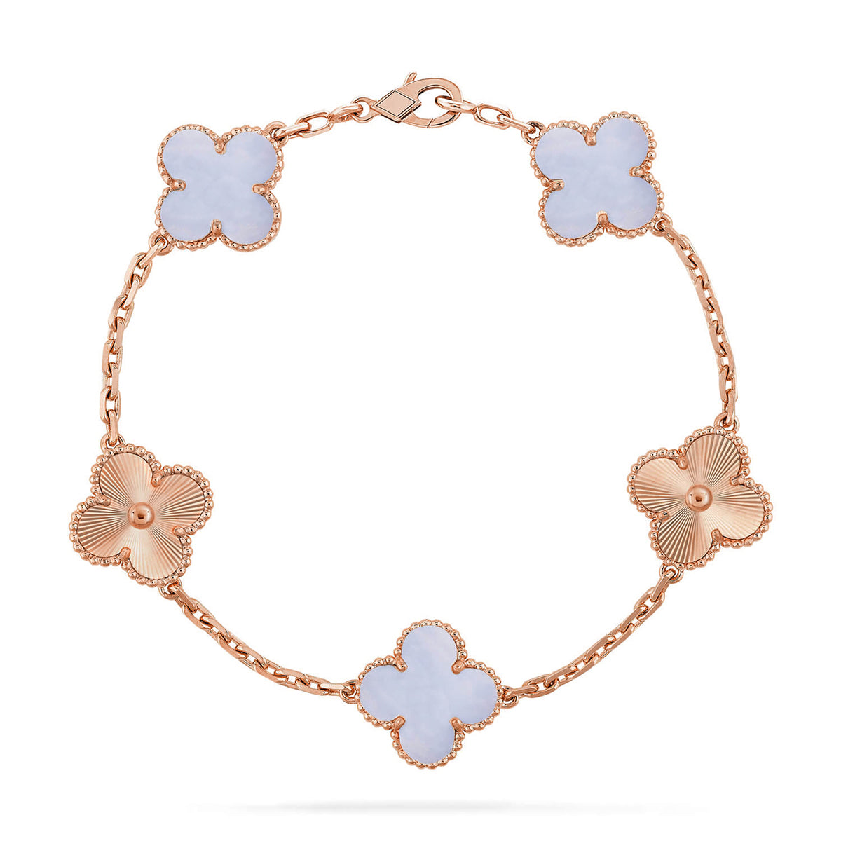 [⭐Glow Muse] CLOVER 5 MOTIF PURPLE CHALCEDONY BRACELET COLLECTION