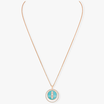 [Glow Muse]Demo MOVE 3 DIAMONDS TURQUOISE PINK GOLD DIAMOND NECKLACE