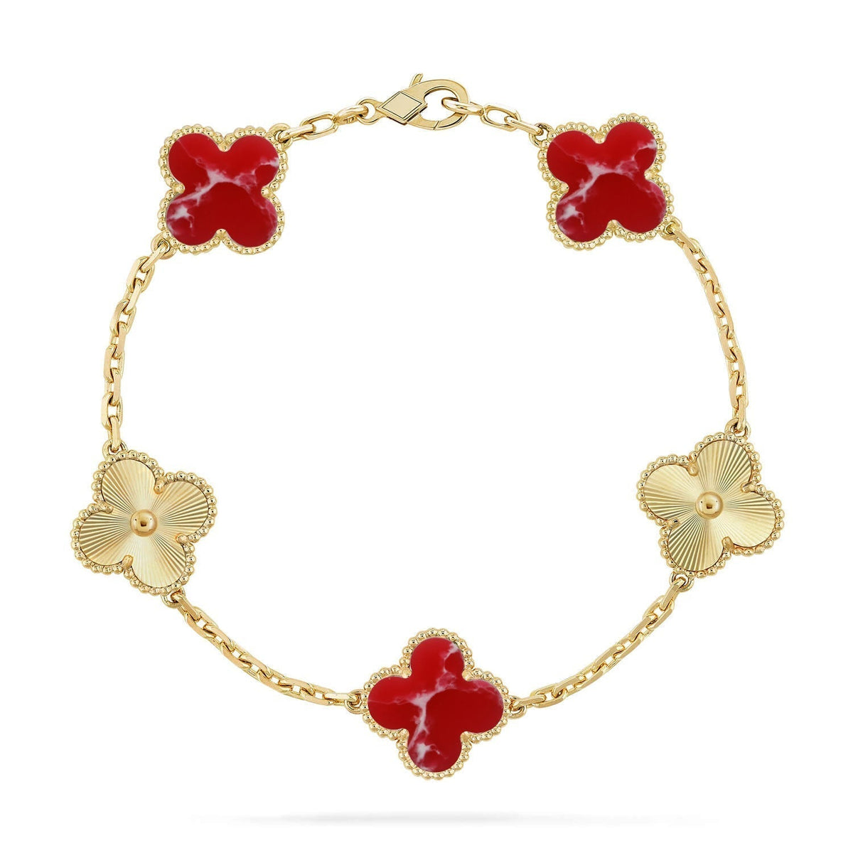 [⭐Glow Muse]CLOVER 5 MOTIF RED PATTERN BRACELET COLLECTION