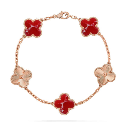 [⭐Glow Muse]CLOVER 5 MOTIF RED PATTERN BRACELET COLLECTION