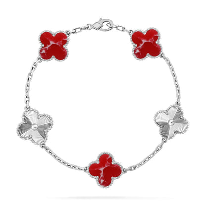[⭐Glow Muse]CLOVER 5 MOTIF RED PATTERN BRACELET COLLECTION