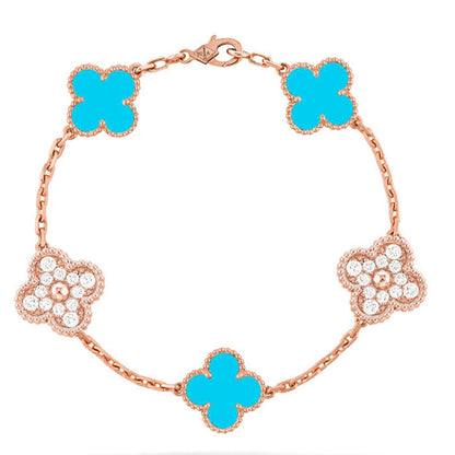 [⭐Glow Muse] CLOVER 5 MOTIF TURQUOISE BRACELET COLLECTION
