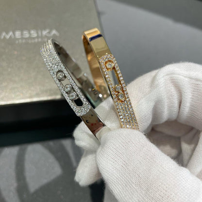 [Glow Muse]Move Noa Rose Gold Pavé Diamond Bangle Bracelet