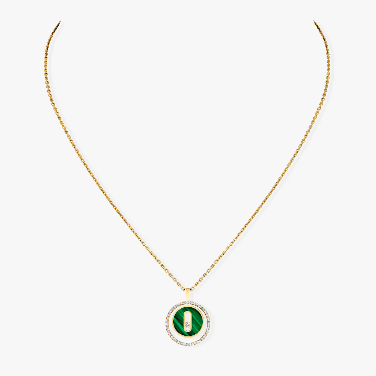 [Glow Muse]Demo MOVE 1 DIAMOND MALACHITE GOLD DIAMOND NECKLACE