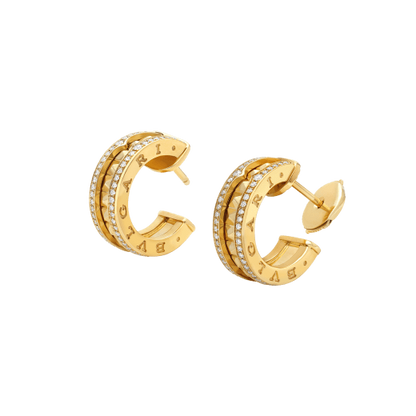 [Glow Muse]ZERO 1 ROCK GOLD EARRINGS WITH STUDDED SPIRAL AND PAVED DIAMONDS