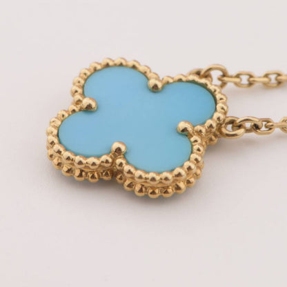 [Glow Muse]CLOVER 15MM VINTAGE TURQUOISE NECKLACE