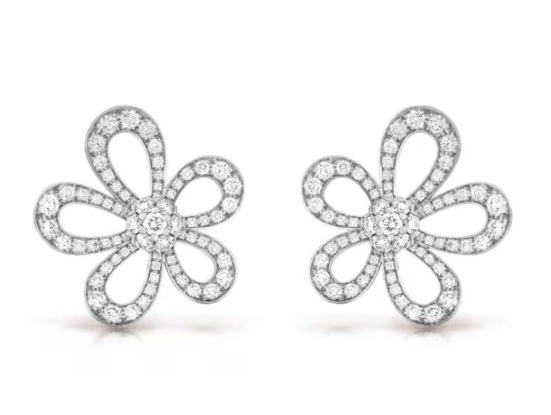 [⭐Glow Muse]FLOWERLACE EARRINGS FULL DIAMONDS