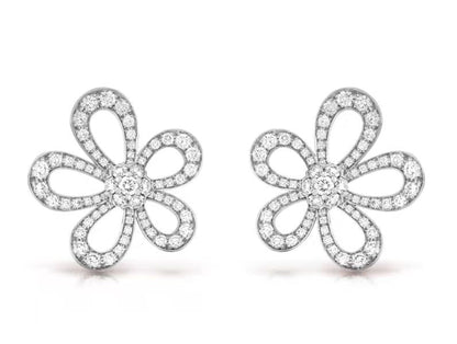 [⭐Glow Muse]FLOWERLACE EARRINGS FULL DIAMONDS