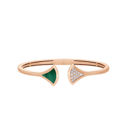 [Glow Muse]DREAM BRACELET OPEN MALACHITE PINK GOLD