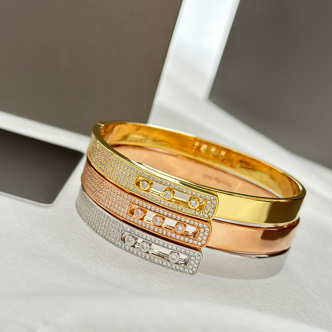 [Glow Muse]Move Noa Rose Gold Pavé Diamond Bangle Bracelet