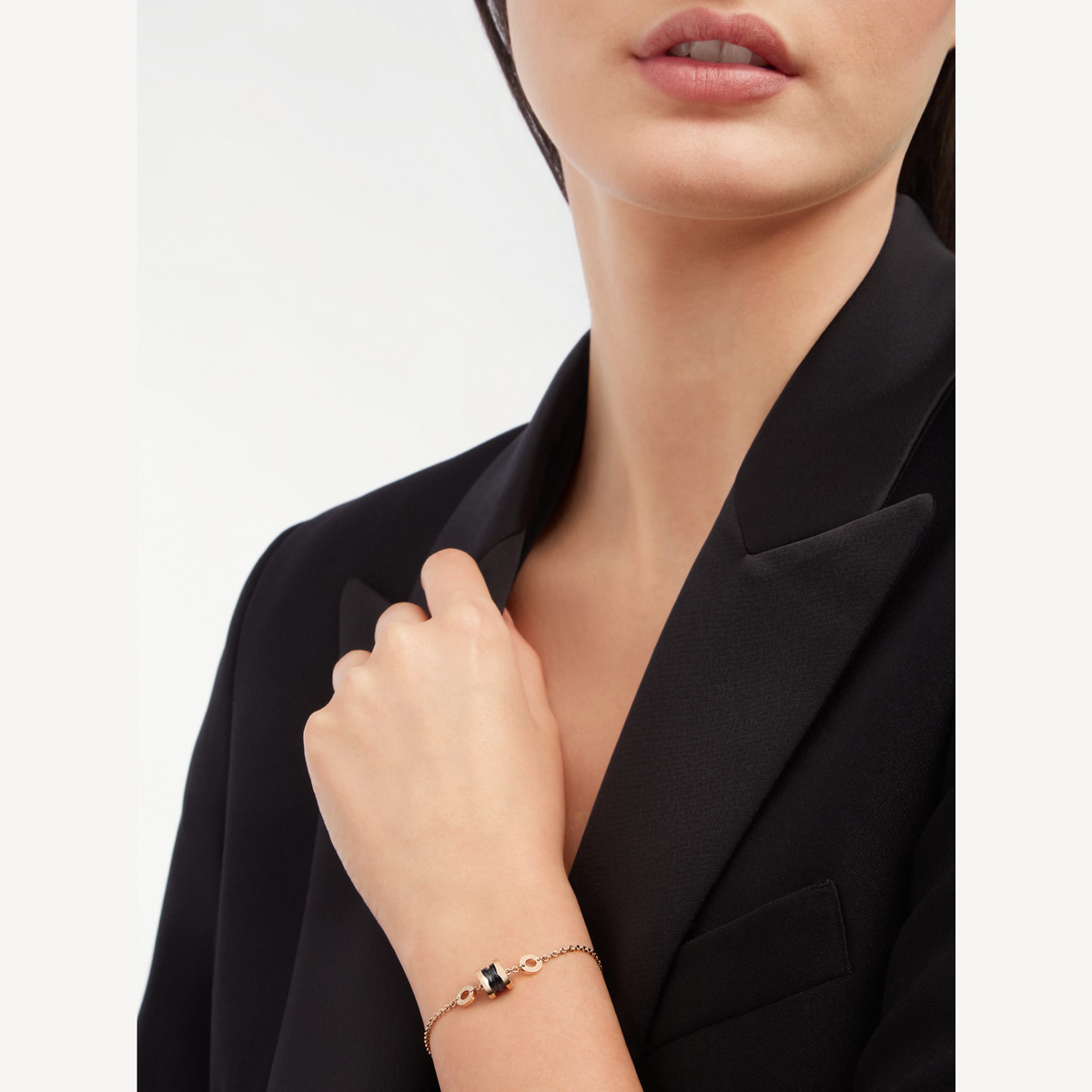 [Glow Muse]ZERO 1 SOFT PINK GOLD AND BLACK CERAMIC BRACELET