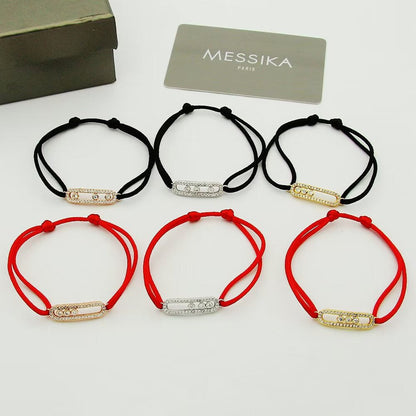 [Glow Muse]Messika Care(s) pink cord pavé bracelet