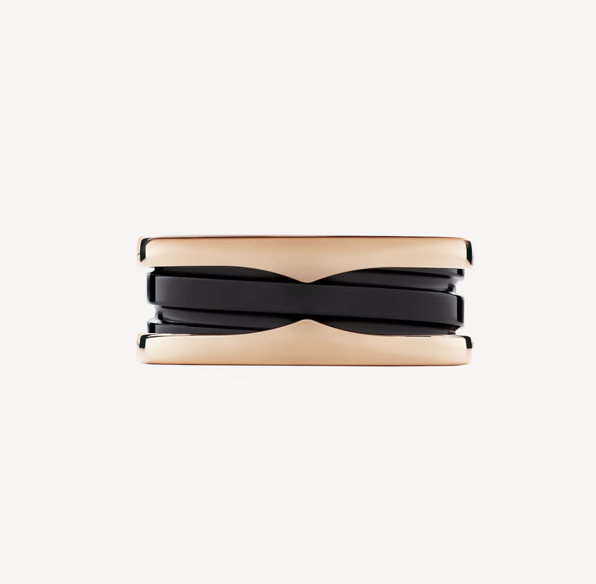 [Glow Muse]ZERO 1 TWO-BAND LOOPS AND BLACK CERAMIC PINK GOLD RING