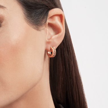 [Glow Muse]ZERO 1 ROCK GOLD EARRINGS WITH STUDDED SPIRAL AND PAVED DIAMONDS