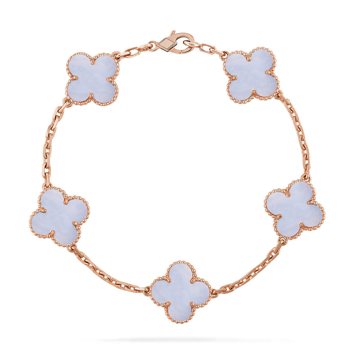 [⭐Glow Muse] CLOVER 5 MOTIF PURPLE CHALCEDONY BRACELET COLLECTION
