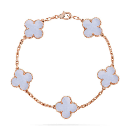 [⭐Glow Muse] CLOVER 5 MOTIF PURPLE CHALCEDONY BRACELET COLLECTION