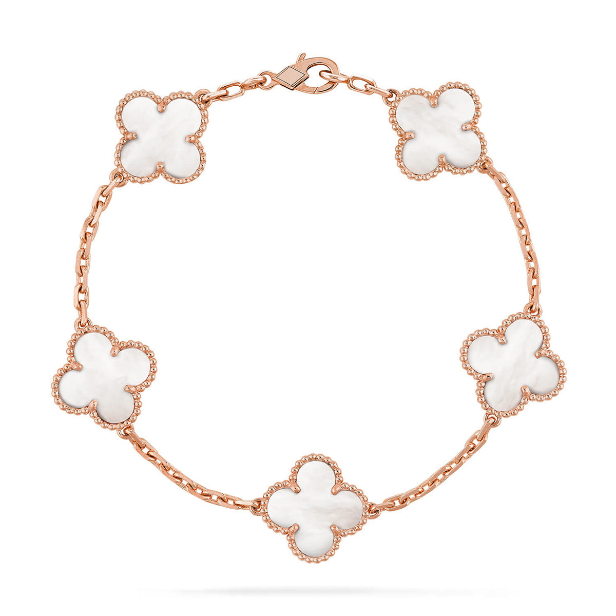 [⭐Glow Muse]CLOVER WHITE PEARL MOP 5 MOTIF BRACELET COLLECTION