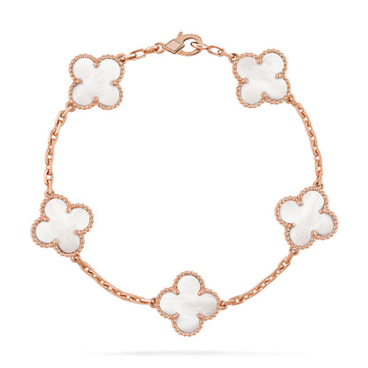 [⭐Glow Muse]CLOVER WHITE PEARL MOP 5 MOTIF BRACELET COLLECTION