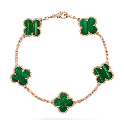 [⭐Glow Muse] CLOVER 5 MOTIF MALACHITE BRACELET COLLECTION