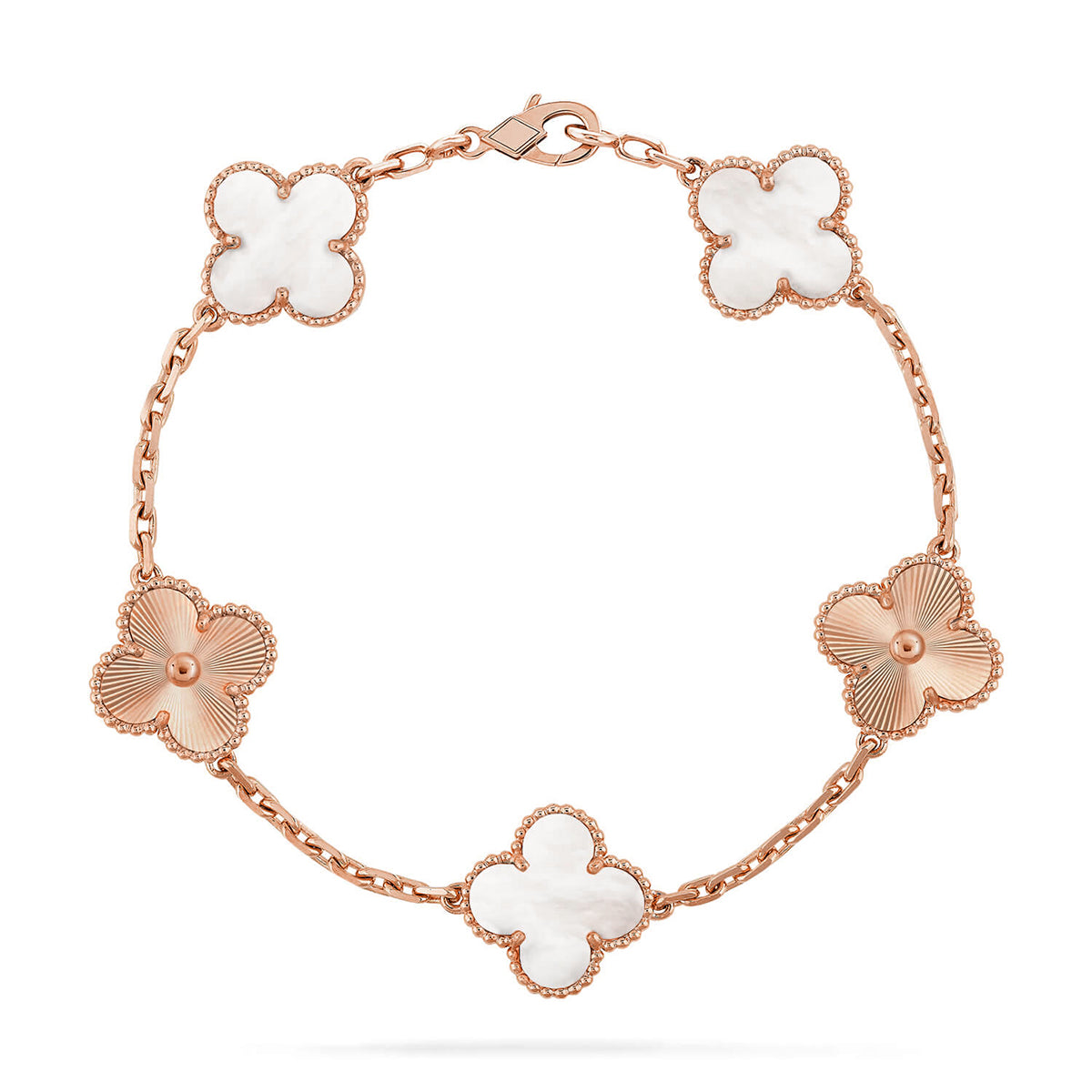 [⭐Glow Muse]CLOVER WHITE PEARL MOP 5 MOTIF BRACELET COLLECTION