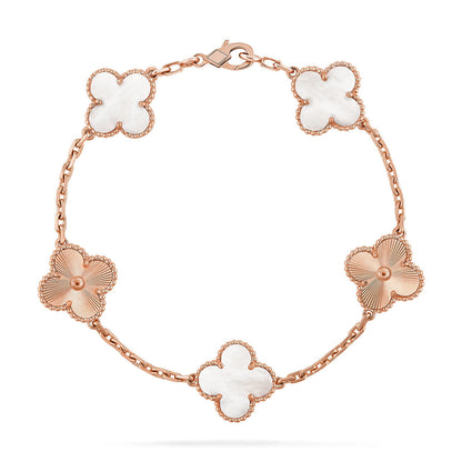 [⭐Glow Muse]CLOVER WHITE PEARL MOP 5 MOTIF BRACELET COLLECTION