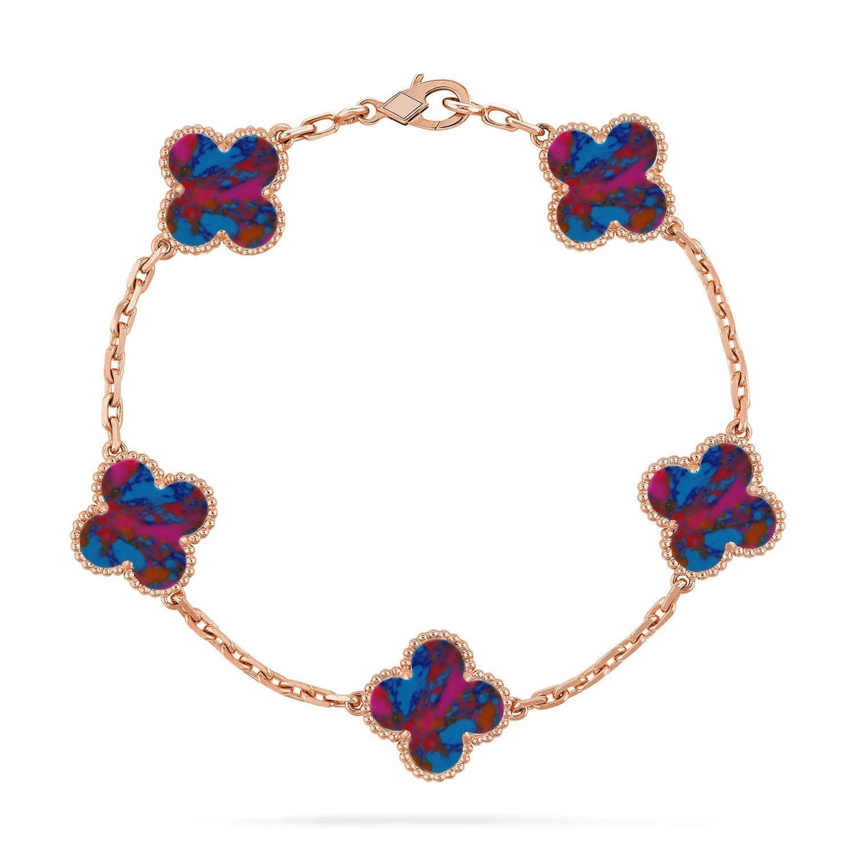 [⭐Glow Muse]CLOVER 5 MOTIF COLOR GEMSTONES BRACELET COLLECTION