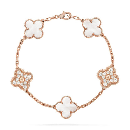 [⭐Glow Muse]CLOVER WHITE PEARL MOP 5 MOTIF BRACELET COLLECTION