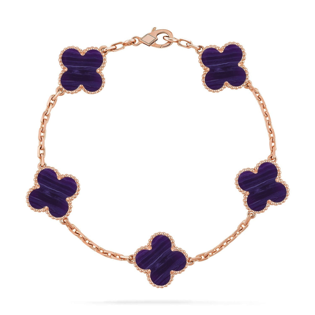 [⭐Glow Muse]CLOVER 5 MOTIF PURPLE STRIPES BRACELET COLLECTION