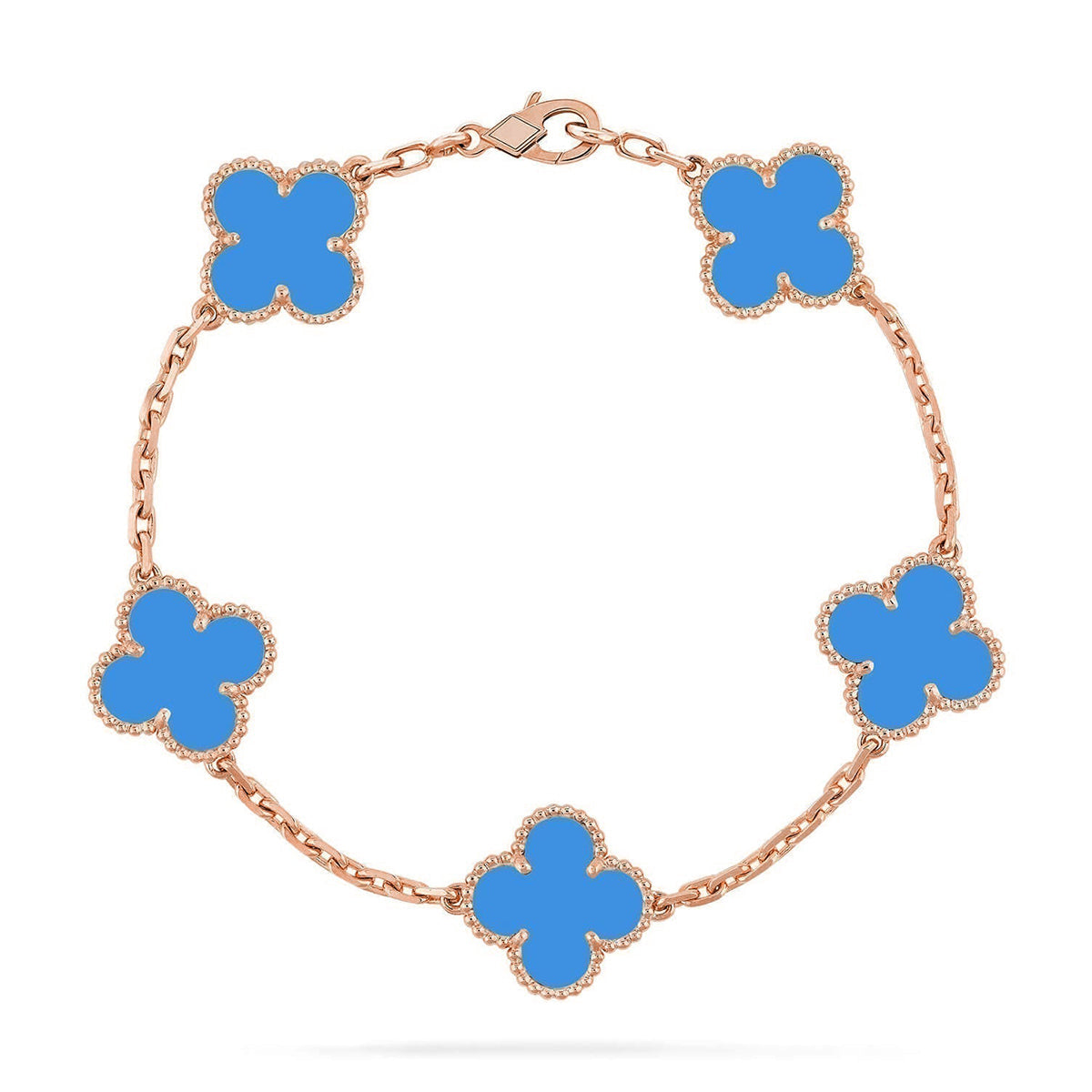 [⭐Glow Muse] CLOVER 5 MOTIF BLUE AGATE BRACELET COLLECTION