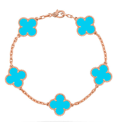[⭐Glow Muse] CLOVER 5 MOTIF TURQUOISE BRACELET COLLECTION