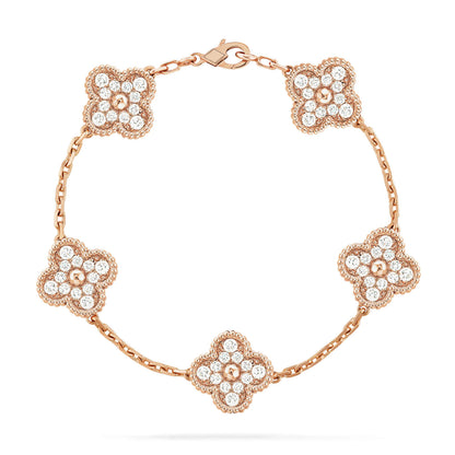 [⭐Glow Muse] CLOVER 5 MOTIF FULL DIAMOND BRACELET COLLECTION