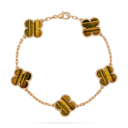 [⭐Glow Muse] CLOVER 5 MOTIFS TIGER EYE BRACELET COLLECTION