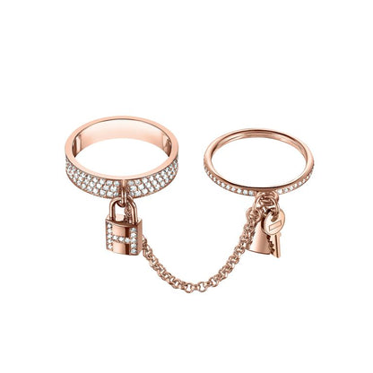 [Glow Muse]HM KELLY CLOCHETTE DOUBLE RING IN  WITH DIAMONDS