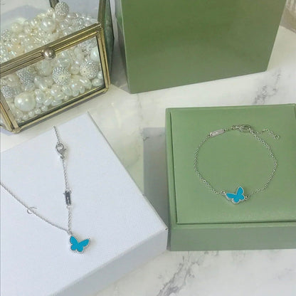 [Glow Muse]BUTTERFLY TURQUOISE BUTTERFLY BRACELET SILVER