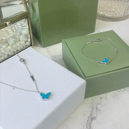 [Glow Muse]BUTTERFLY TURQUOISE BUTTERFLY BRACELET SILVER